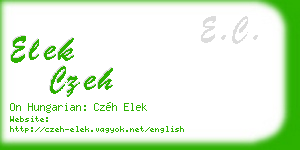 elek czeh business card