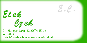 elek czeh business card